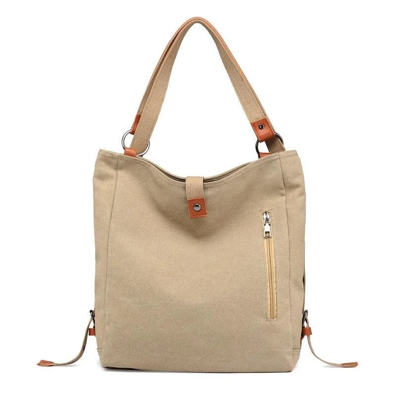 Multifunction Canvas Student Backpack