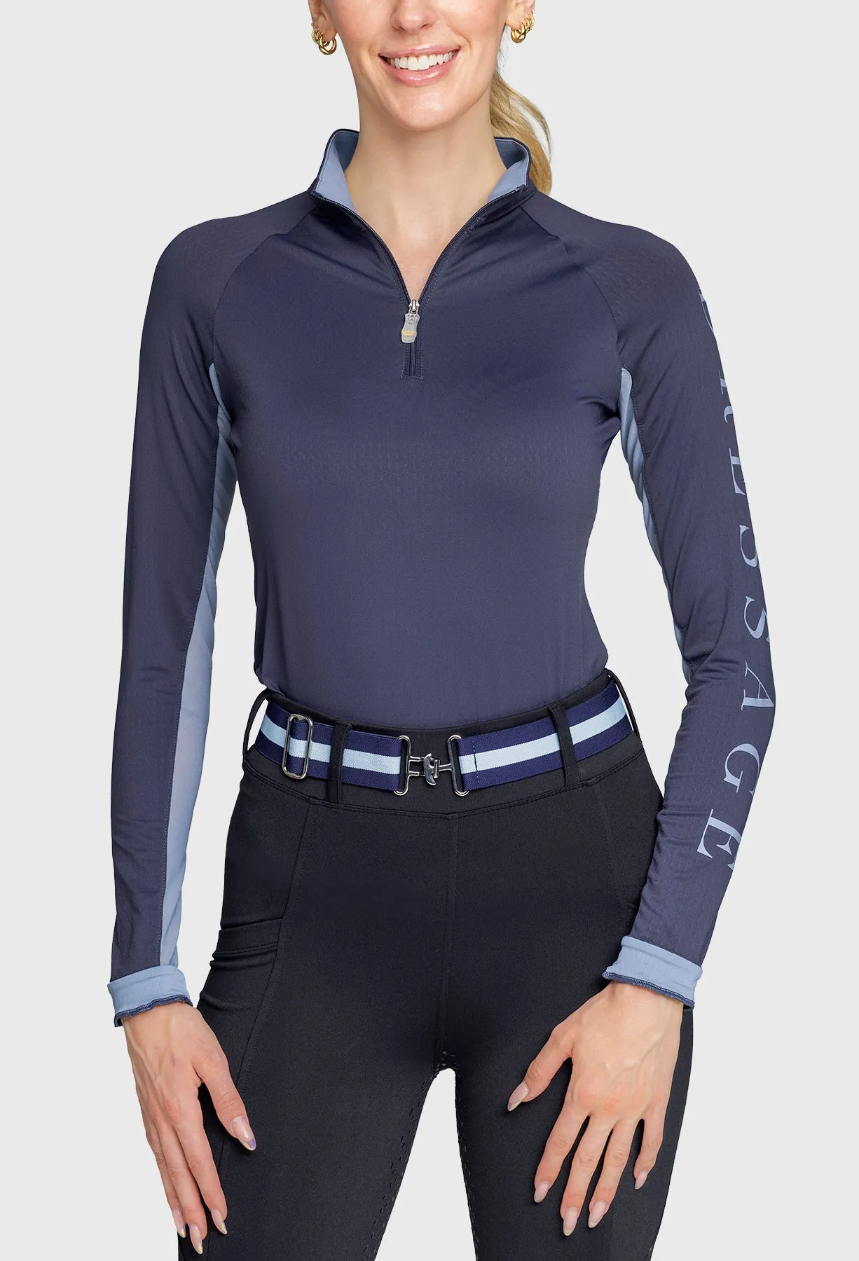 Navy "Dressage" Long Sleeve Sun Shirt
