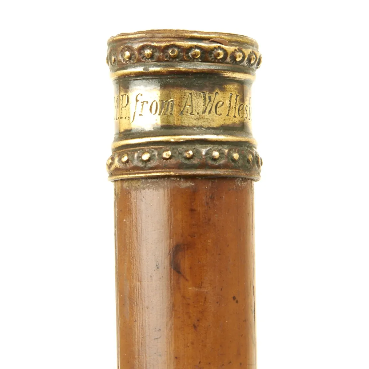 Original British Napoleonic 1809 Dated Cane Sword Stick - Given to Robert Peel M.P. by A. Wellesley