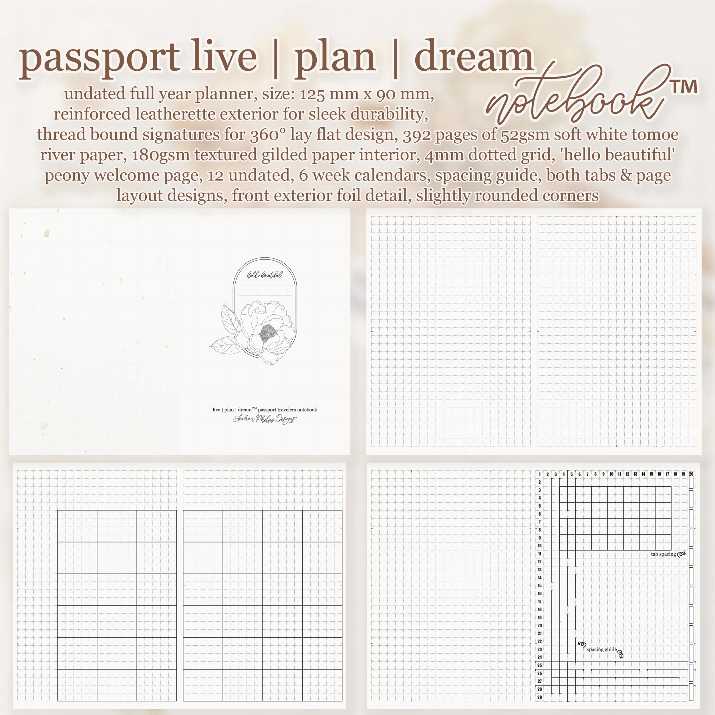Passport Travelers Live | Plan | Dream® Notebook by Lauren Phelps Designs