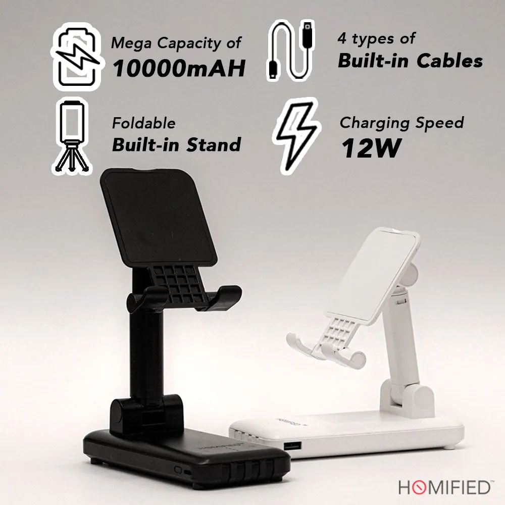 PowerStand Pro: The Ultimate 10000mAh Charging Hub with Built-In Phone Stand!