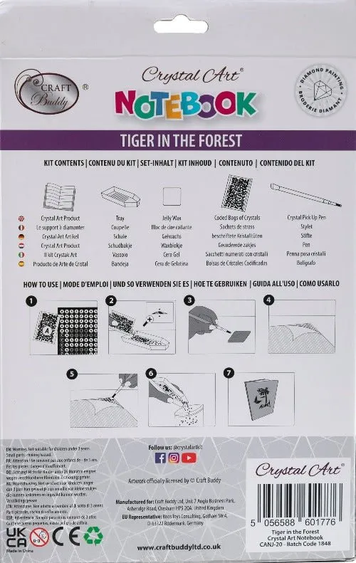 "Tiger In The Forest" Crystal Art Notebook
