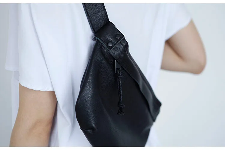 Small Womens Black Sling Bag Chest Pack Purse For Women