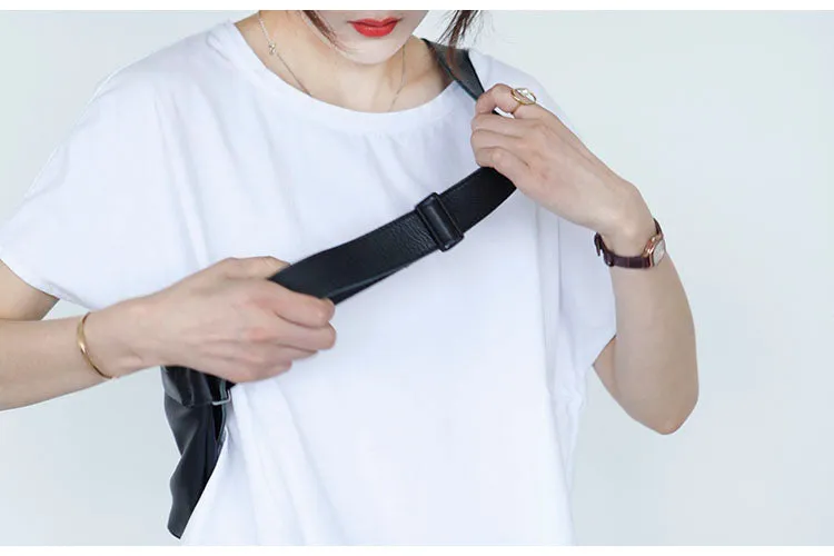 Small Womens Black Sling Bag Chest Pack Purse For Women