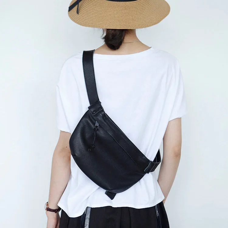 Small Womens Black Sling Bag Chest Pack Purse For Women