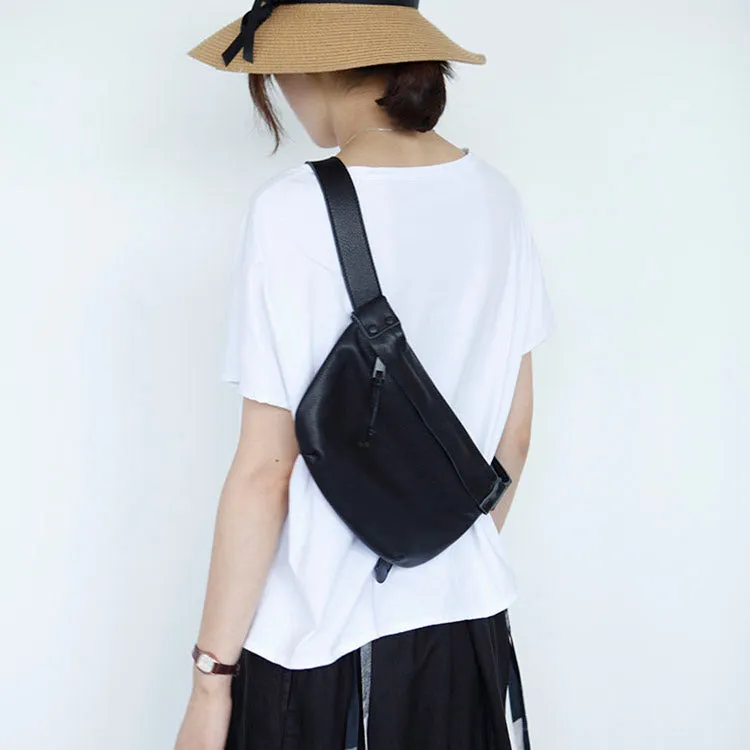 Small Womens Black Sling Bag Chest Pack Purse For Women