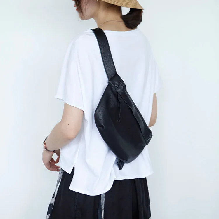 Small Womens Black Sling Bag Chest Pack Purse For Women