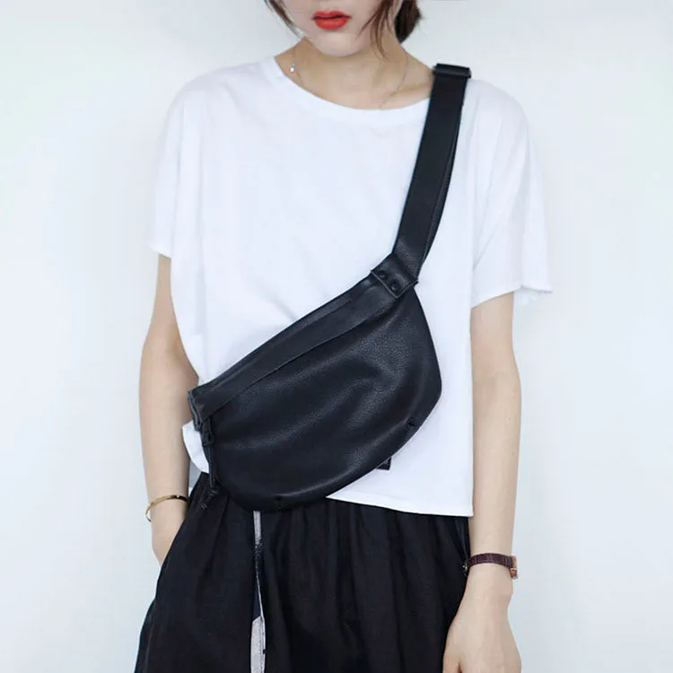 Small Womens Black Sling Bag Chest Pack Purse For Women