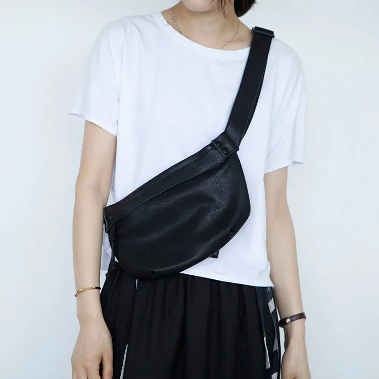 Small Womens Black Sling Bag Chest Pack Purse For Women
