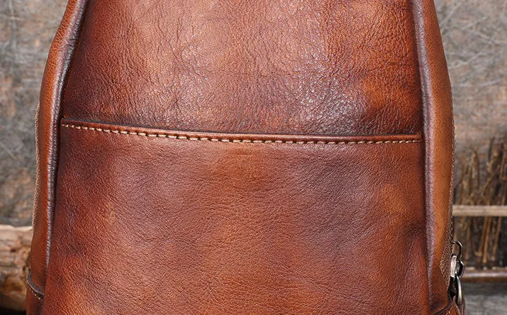 Small Women's Leather Crossbody Sling Bag Chest Bag For Women