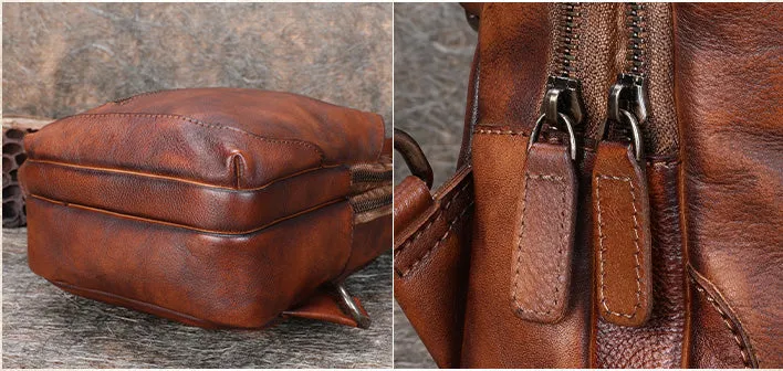 Small Women's Leather Crossbody Sling Bag Chest Bag For Women