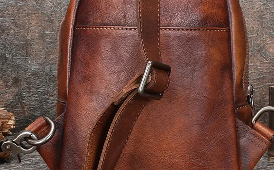 Small Women's Leather Crossbody Sling Bag Chest Bag For Women