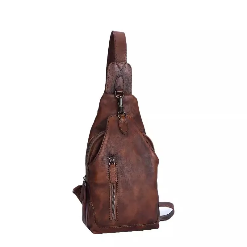 Small Women's Leather Crossbody Sling Bag Chest Bag For Women