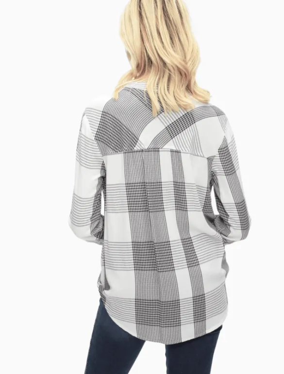 Splendid - Murray Plaid Surplice Top