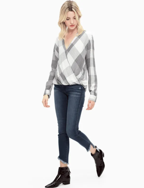 Splendid - Murray Plaid Surplice Top