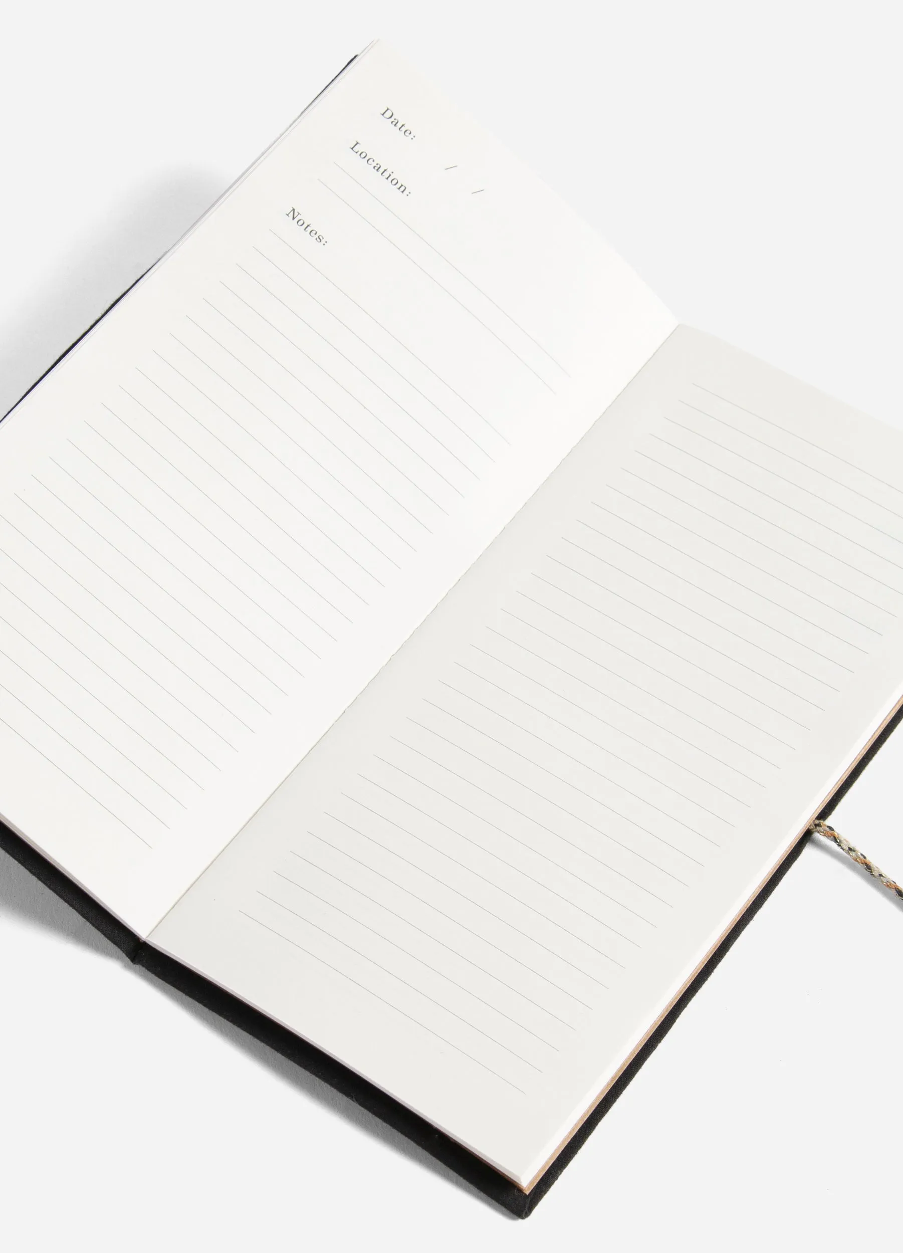 Traveler - Embroidered Cotton Travel Journal - Black