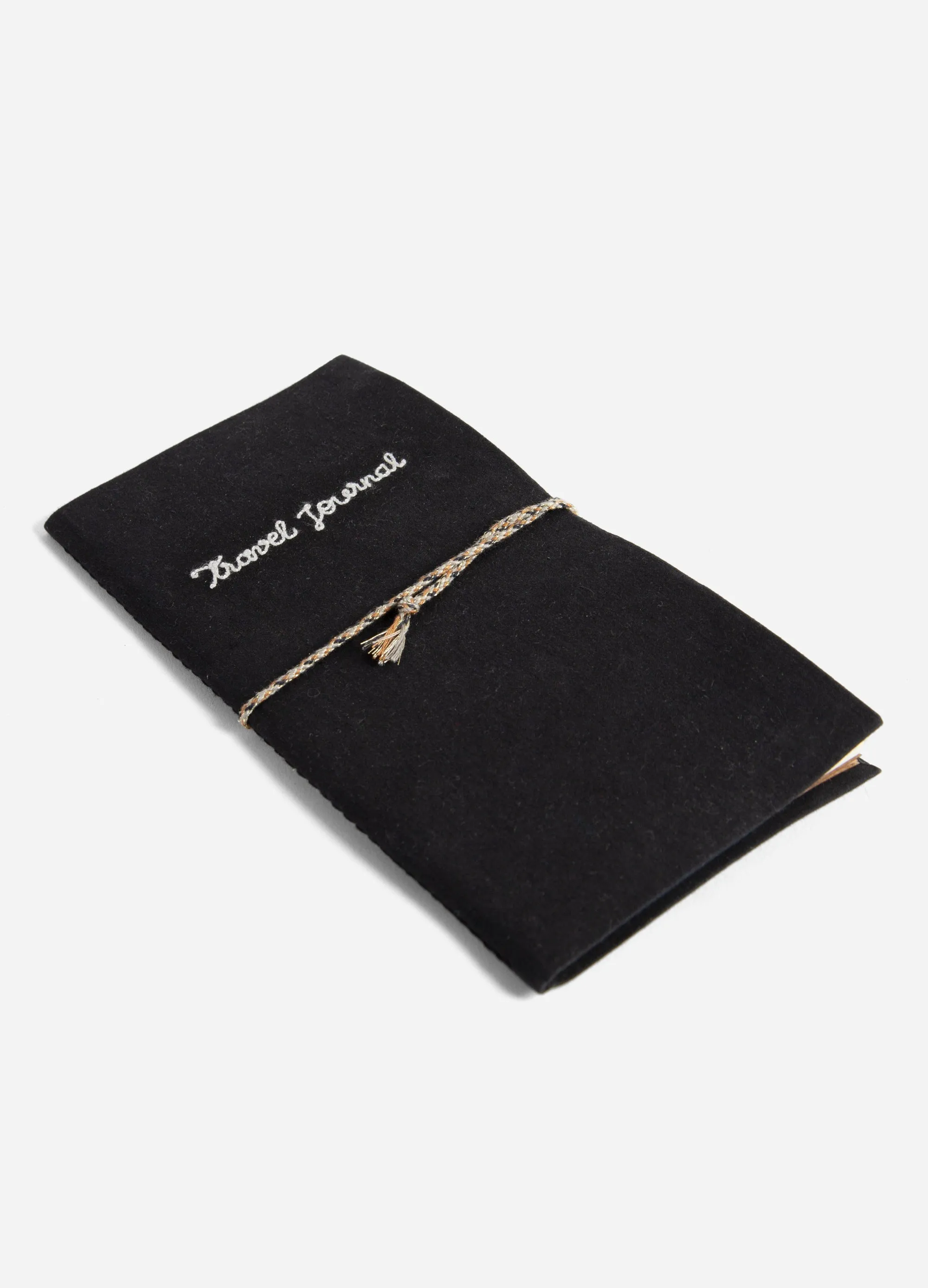 Traveler - Embroidered Cotton Travel Journal - Black