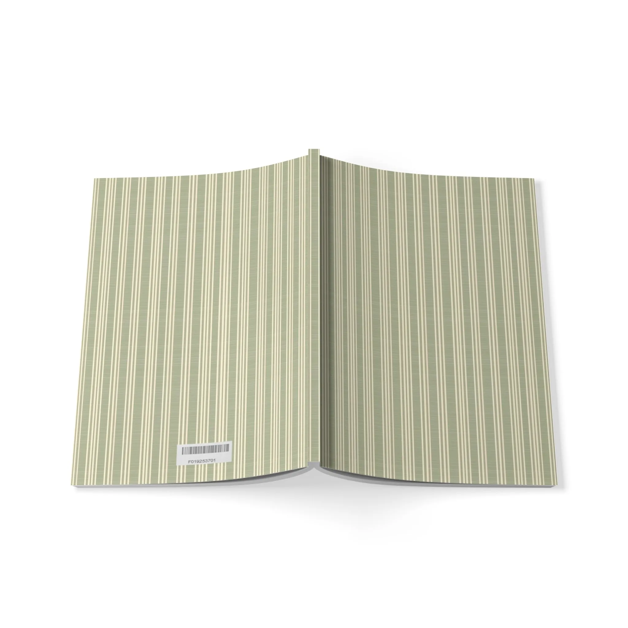 Vampire Art French Grandad Stripes in Khaki Softcover Notebook, A5