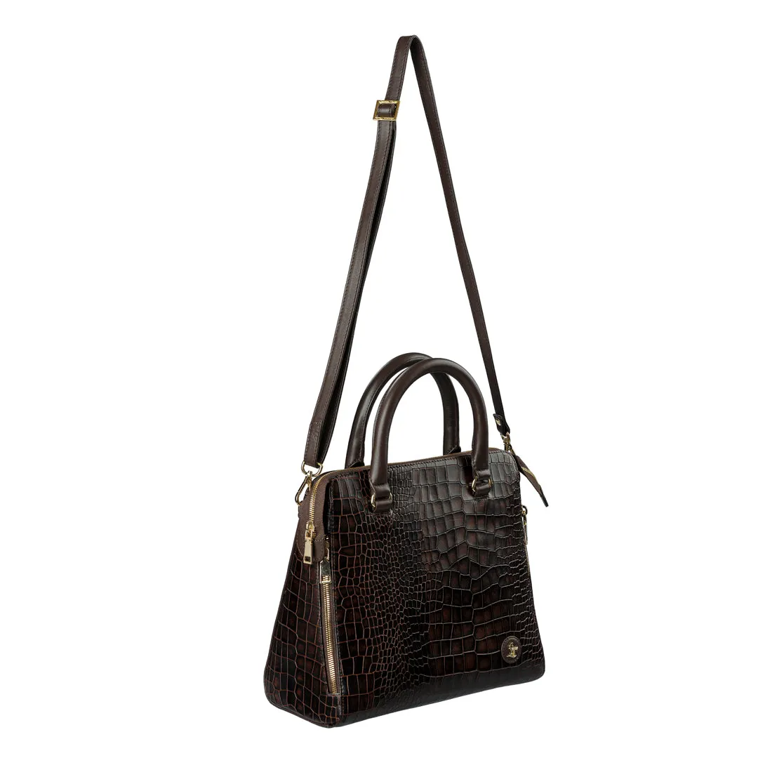 Vivian - Women's Handbag | Genuine Leather Ladies Sling Bag  | Color: Cherry, Red, Green, Tan, Navy Blue, Black, Brown