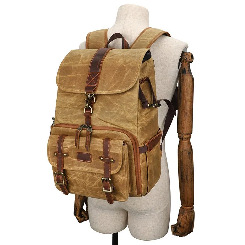 Waterproof Canvas Camera Backpack Photography Bag