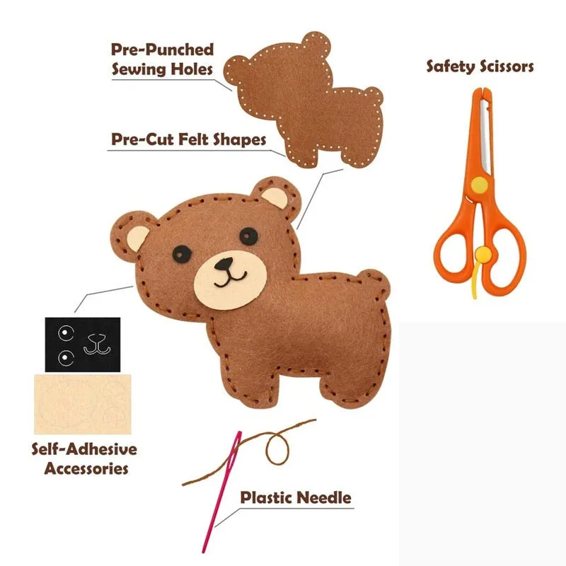 Woodland Animals DIY Felt Craft Sewing Kits For Kids