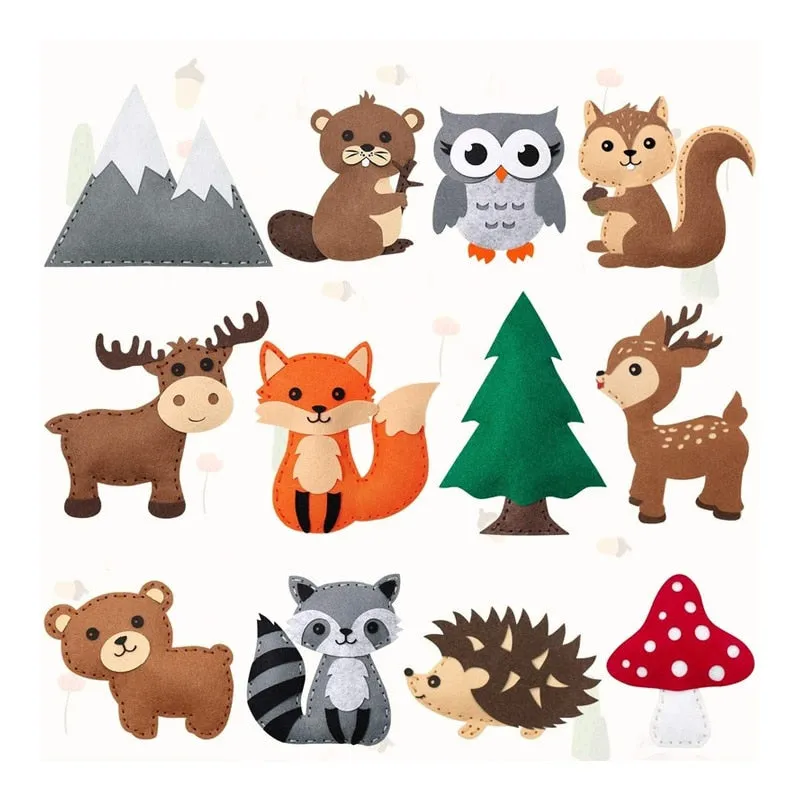Woodland Animals DIY Felt Craft Sewing Kits For Kids
