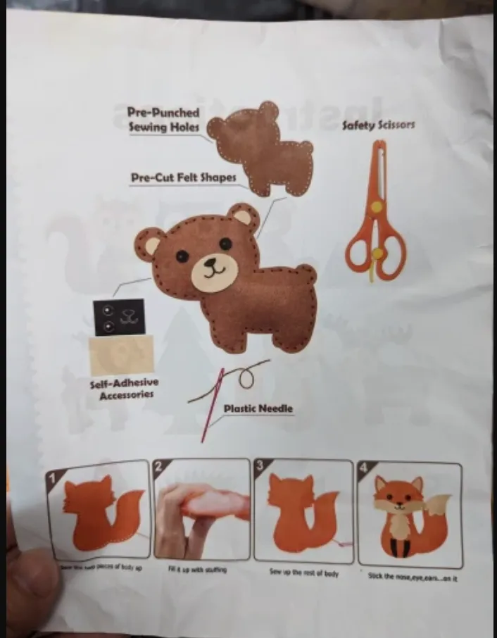 Woodland Animals DIY Felt Craft Sewing Kits For Kids