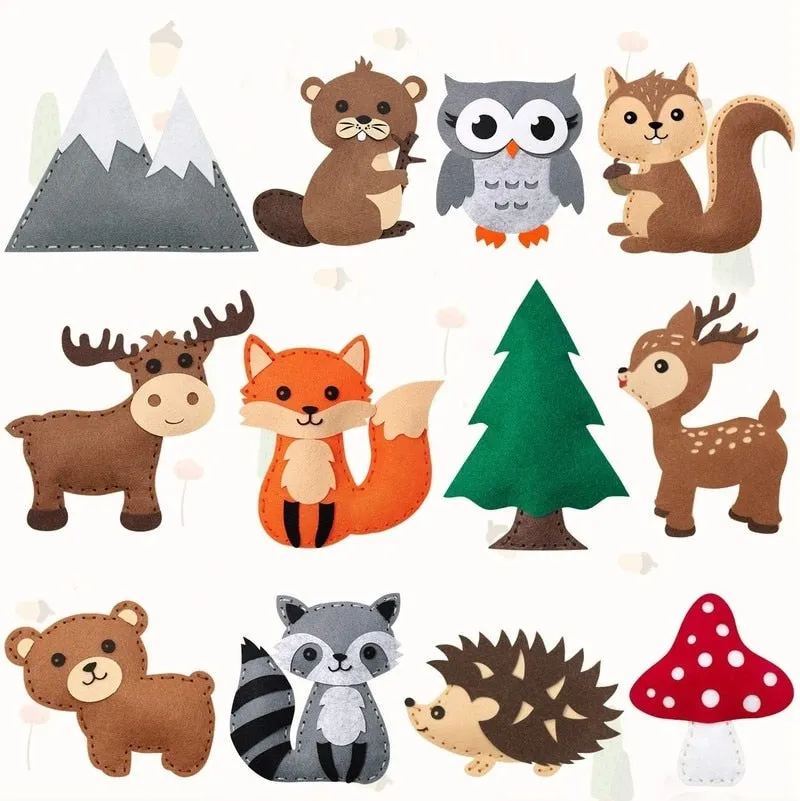 Woodland Animals DIY Felt Craft Sewing Kits For Kids